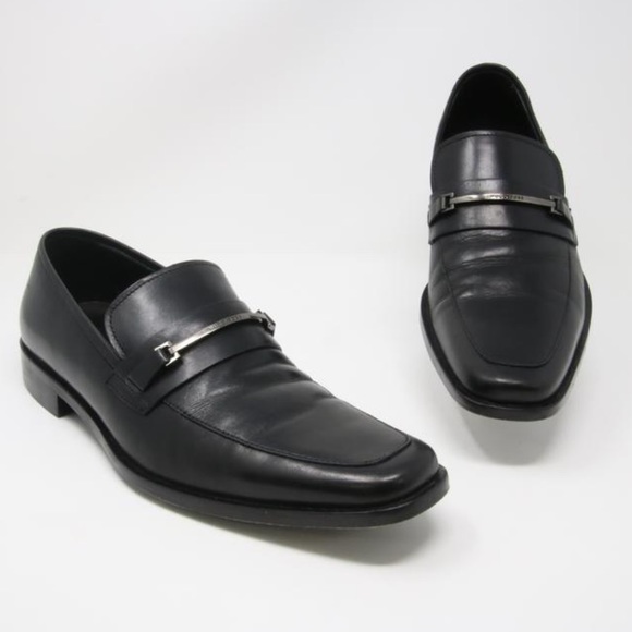 Hugo Boss Shoes Hugo Boss Mens Carl Loafers In Black Leather Size